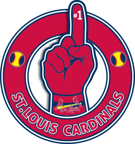 Number One Hand St. Louis Cardinals logo iron on paper